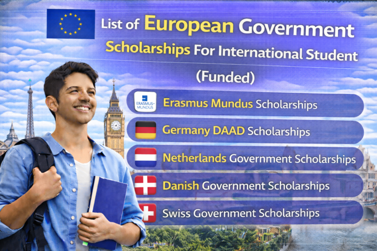 List of European Government Scholarships For International Student (Funded)
