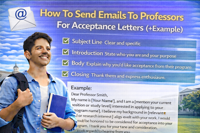 How To Send Emails To Professors For Acceptance Letters (+Example)