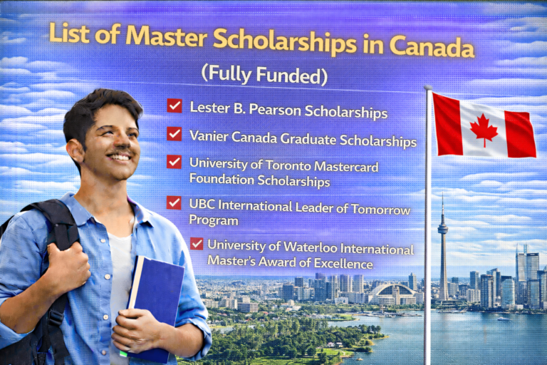 List of Master Scholarships in Canada (Fully Funded)
