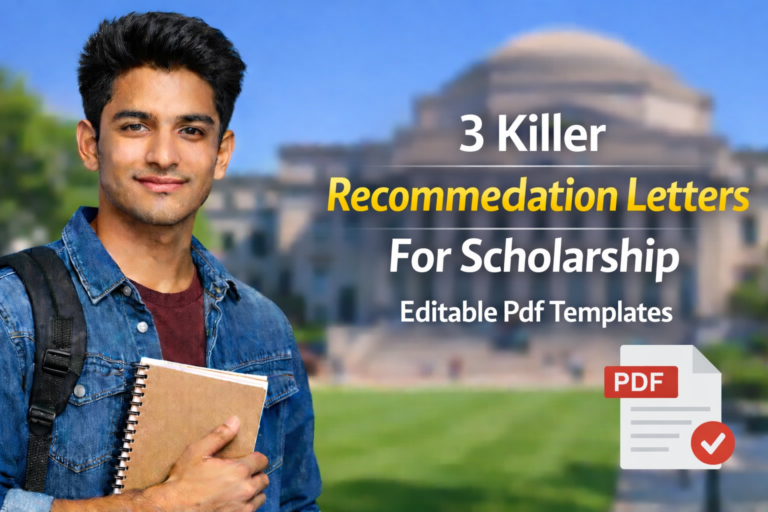 3 Killer Recommendation Letter For Scholarship | Editable Pdf Templates